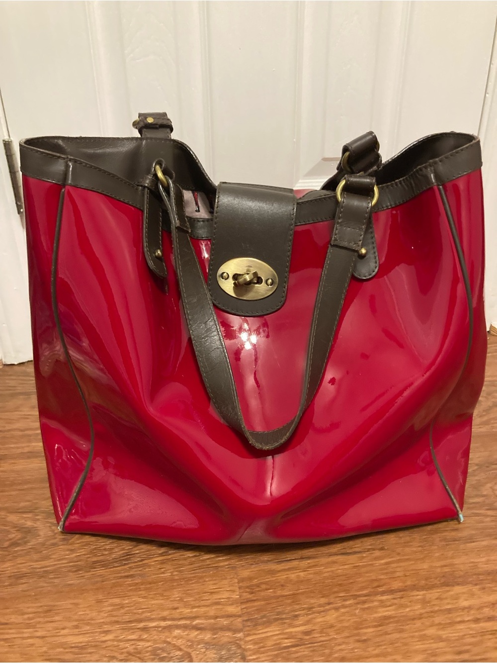 Boden Red Patent Leather Chelsea Tote